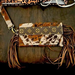 SOLD!! Cow hide wristlet